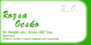 rozsa ocsko business card